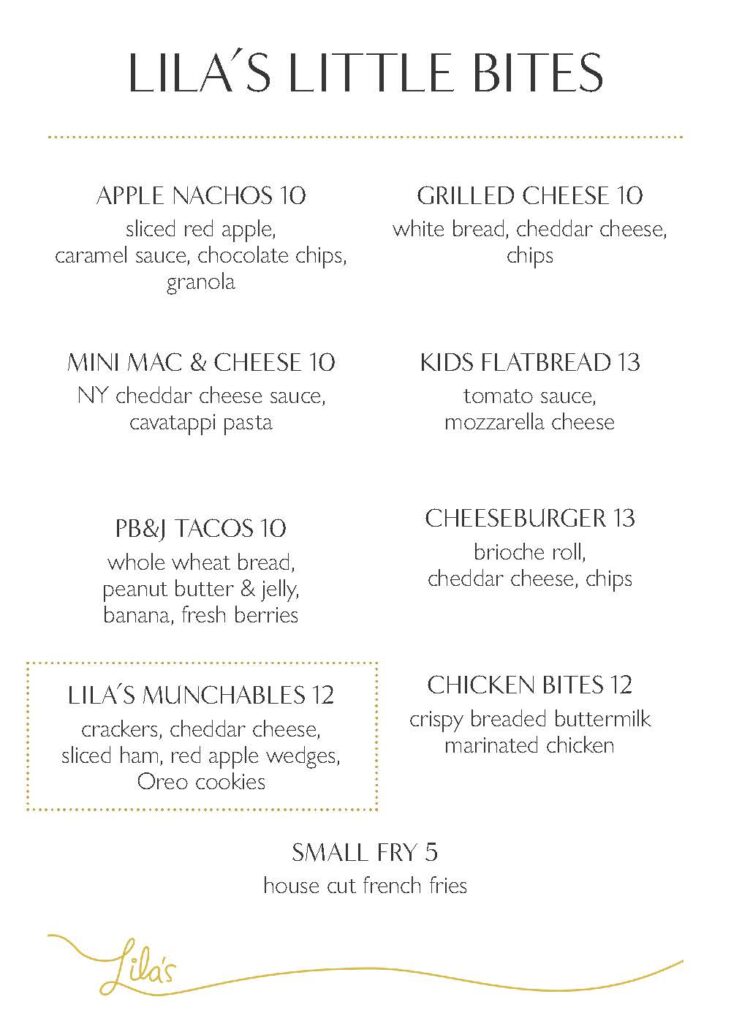 kids menu